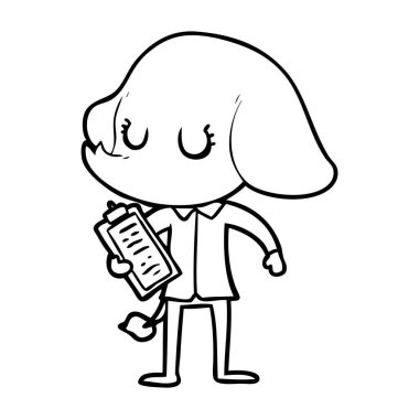 vektör çizim sevimli çizgi fil