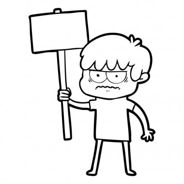 rahatsız çizgi film çocuk vektör çizim