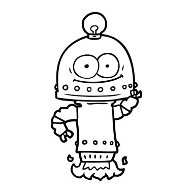 ampul ile mutlu karton robot