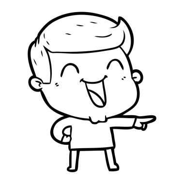  vektör çizim karikatür man gülüyor