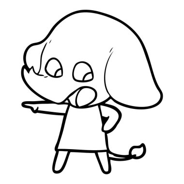 vektör çizim sevimli çizgi fil