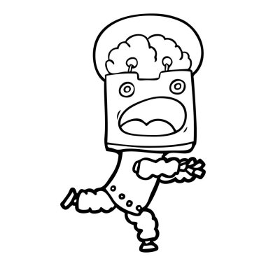 Çizgi film robotunun vektör çizimi