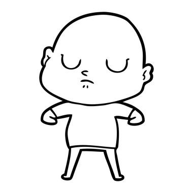 vektör çizim karikatür kel adam