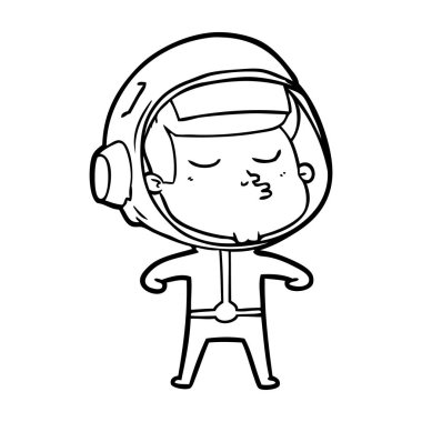  vektör çizim karikatür emin astronot