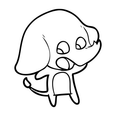 vektör çizim sevimli çizgi fil