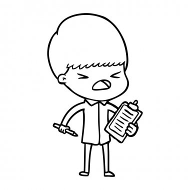 vektör çizim karikatür adam vurguladı