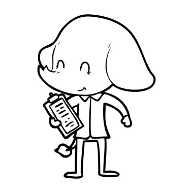 vektör çizim sevimli çizgi fil