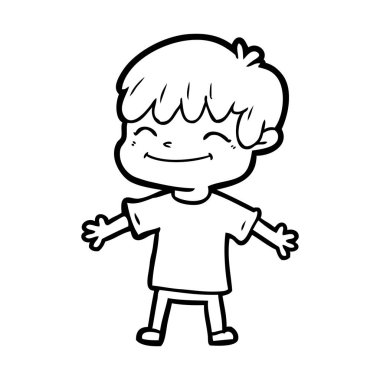 vektör çizim karikatür mutlu çocuk