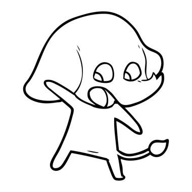 vektör çizim sevimli çizgi fil