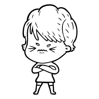 vektör çizim karikatür sinir bozucu kadın