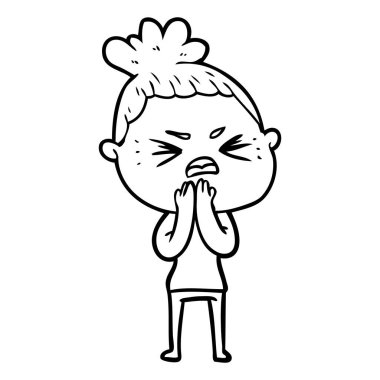 vektör çizim karikatür kızgın kadın