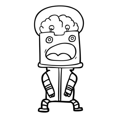 Çizgi film robotunun vektör çizimi