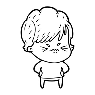 vektör çizim karikatür sinir bozucu kadın