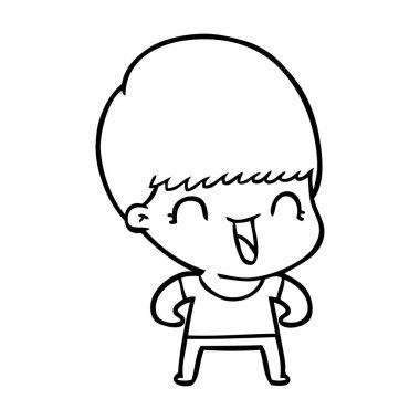 mutlu çizgi film çocuk vektör çizim