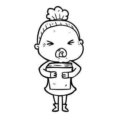 çizgi film kızgın yaşlı kadın