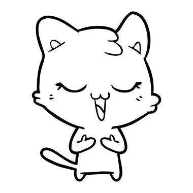 vektör çizim karikatür mutlu kedi