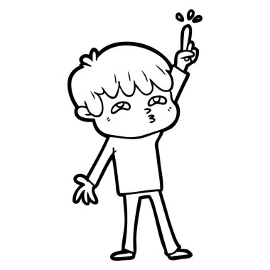 Çizgi film çocuğunun vektör çizimi