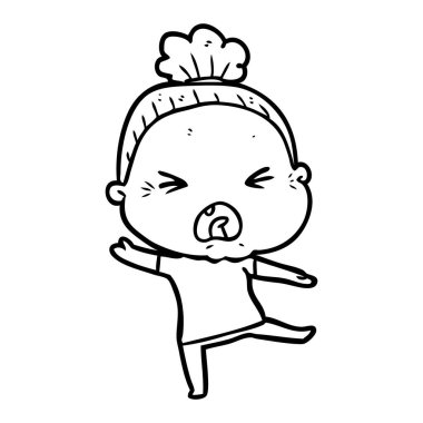 çizgi film kızgın yaşlı kadın