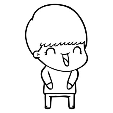 mutlu çizgi film çocuk vektör çizim