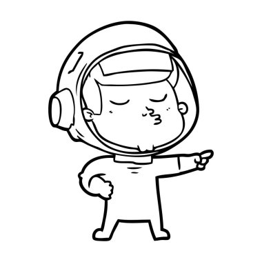  vektör çizim karikatür emin astronot