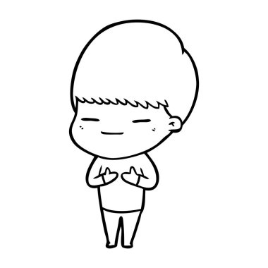 vektör çizim karikatür kendini beğenmiş çocuk