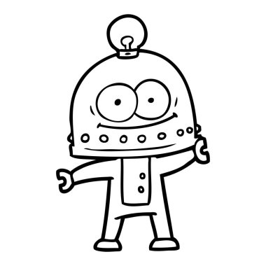 ampul ile mutlu karton robot