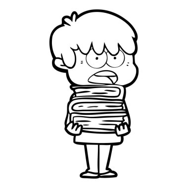 endişeli çizgi film çocuk vektör çizim