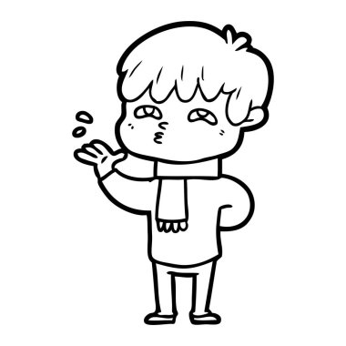 vektör çizim karikatür meraklı adam