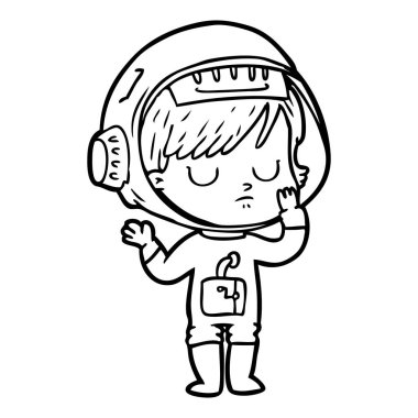 vektör çizim karikatür astronot kadın