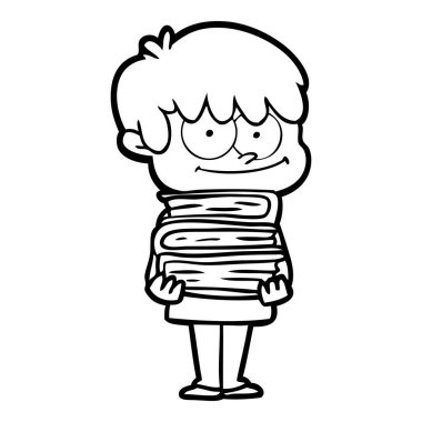 mutlu çizgi film adam vektör çizim