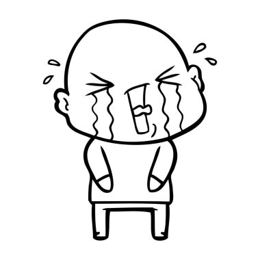 çizgi film ağlayan kel adam