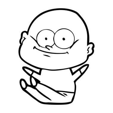 karikatür kel adam bakıyor