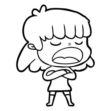  vektör çizim karikatür kadın söz