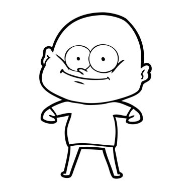 vektör çizim karikatür kel adam