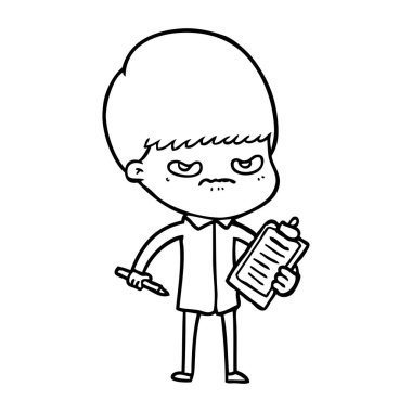 Çizgi film çocuğunun vektör çizimi