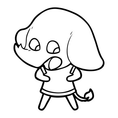 vektör çizim sevimli çizgi fil