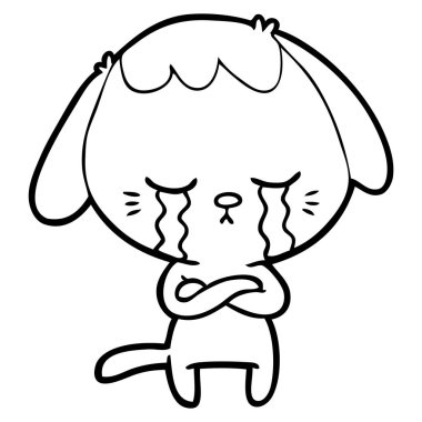 şirin köpek yavrusu ağlayan çizgi film