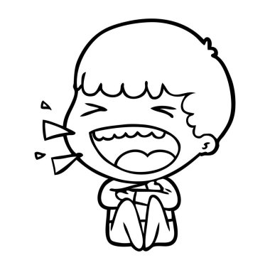  adam gülüyor karikatür vektör çizim