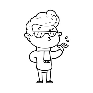  vektör çizim karikatür cool adam