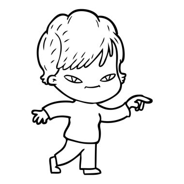 vektör çizim karikatür mutlu kadın