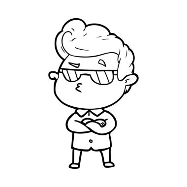  vektör çizim karikatür cool adam