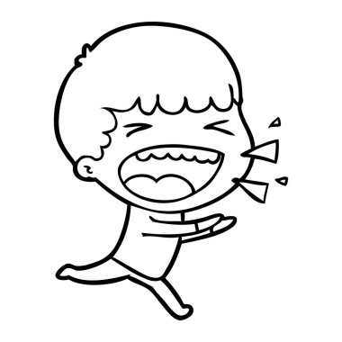  adam gülüyor karikatür vektör çizim