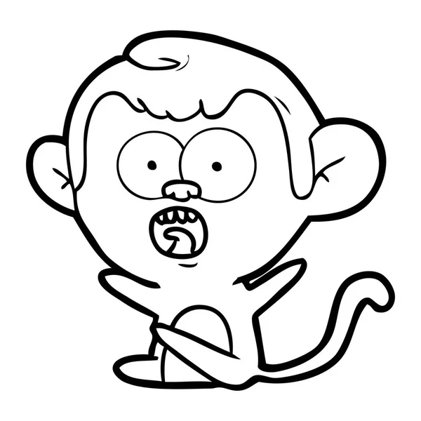 Vektorillustration Tecknad Chockad Monkey — Stock vektor