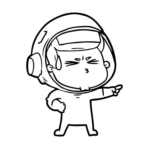 Vectorillustratie Van Cartoon Benadrukt Astronaut — Stockvector