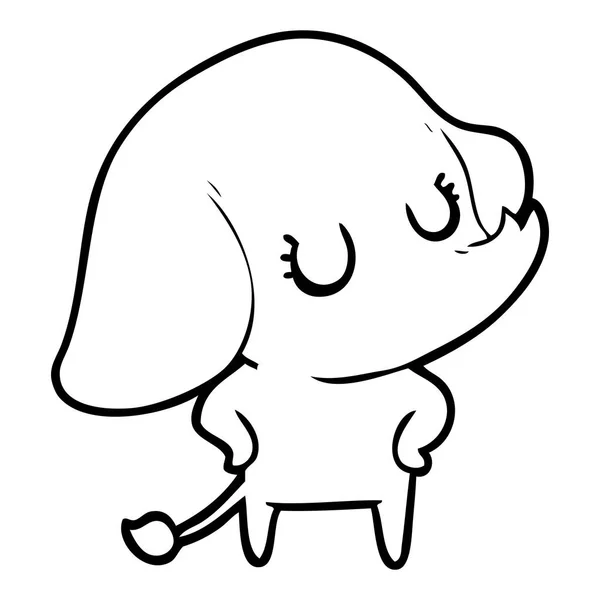 Ilustração Vetorial Elefante Bonito Dos Desenhos Animados — Vetor de Stock