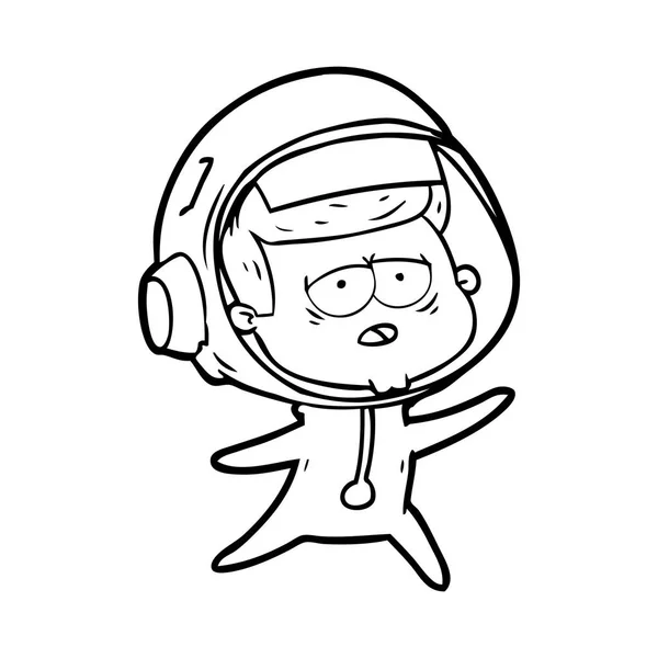 Ilustración Vectorial Dibujos Animados Astronauta Cansado — Archivo Imágenes Vectoriales