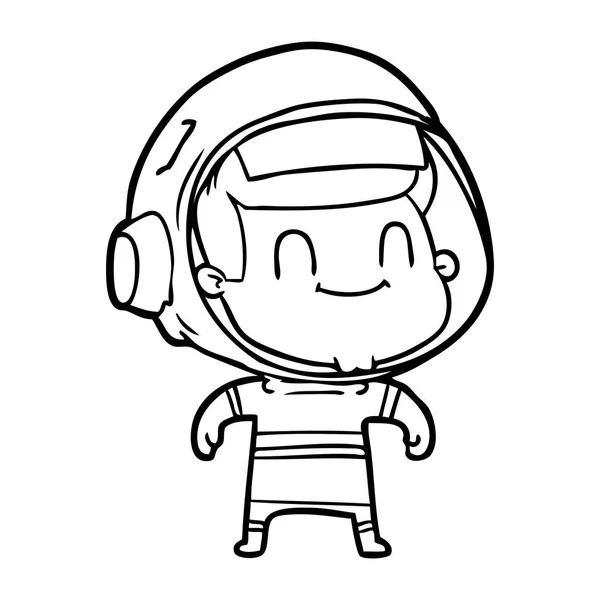 Feliz Homem Dos Desenhos Animados Astronauta — Vetor de Stock