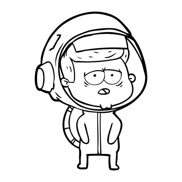 Ilustración Vectorial Dibujos Animados Astronauta Cansado — Archivo Imágenes Vectoriales