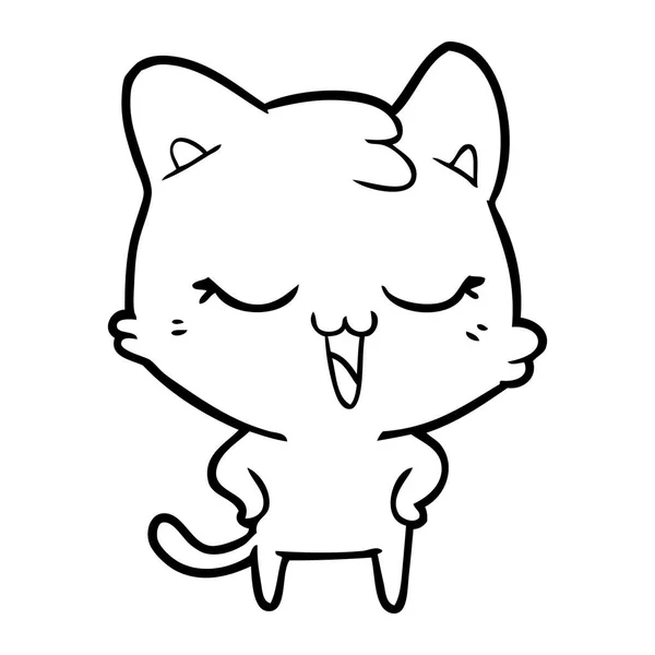 Ilustración Vectorial Feliz Gato Dibujos Animados — Vector de stock