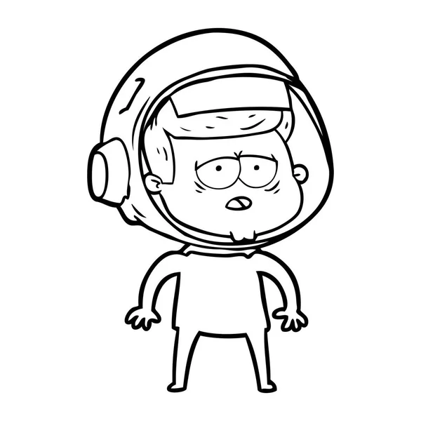 Ilustração Vetorial Astronauta Cansado Dos Desenhos Animados — Vetor de Stock